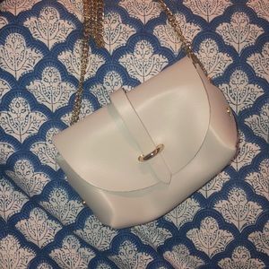 Grey Italian Leather Crossbody